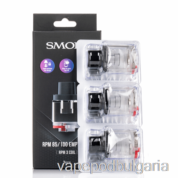 Vape 10000 Дръпки Smok Rpm 85/100 Replacement Pods Rpm 3 Coil Pods